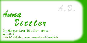 anna dittler business card